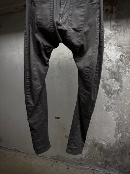 Julius_7 SS16 "sefiroth;" Grey Drop-crotch J-Cut 5oz Skinny Denim