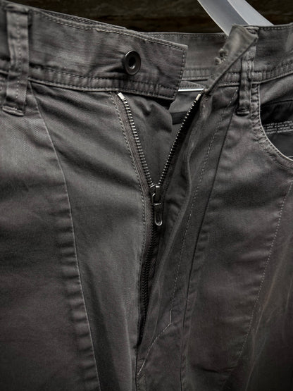 Julius_7 SS16 "sefiroth;" Grey Drop-crotch J-Cut 5oz Skinny Denim
