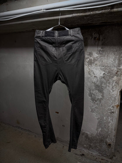 Julius_7 SS16 "sefiroth;" Grey Drop-crotch J-Cut 5oz Skinny Denim