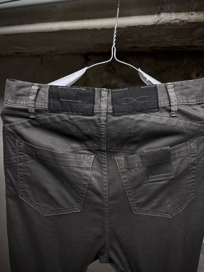 Julius_7 SS16 "sefiroth;" Grey Drop-crotch J-Cut 5oz Skinny Denim