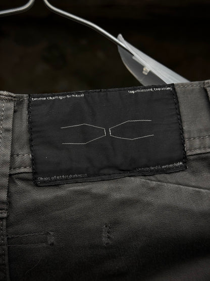 Julius_7 SS16 "sefiroth;" Grey Drop-crotch J-Cut 5oz Skinny Denim