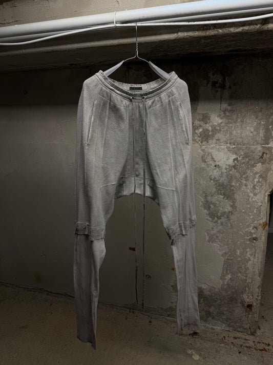 MA_Julius SS14 Dirty Grey Drop-crotch Double Layer Cotton Linen Sweatpants