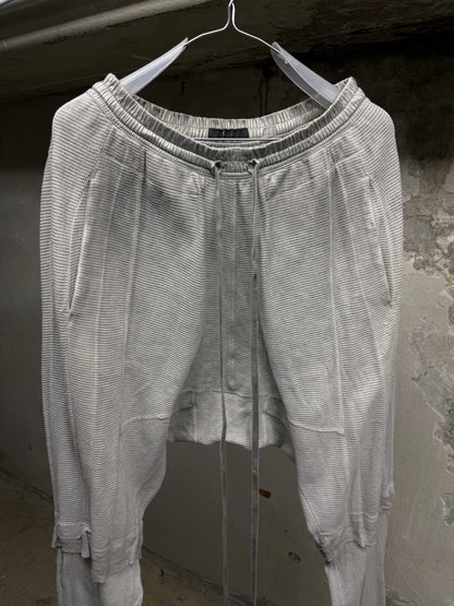 MA_Julius SS14 Dirty Grey Drop-crotch Double Layer Cotton Linen Sweatpants