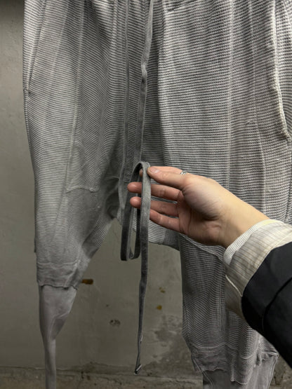 MA_Julius SS14 Dirty Grey Drop-crotch Double Layer Cotton Linen Sweatpants