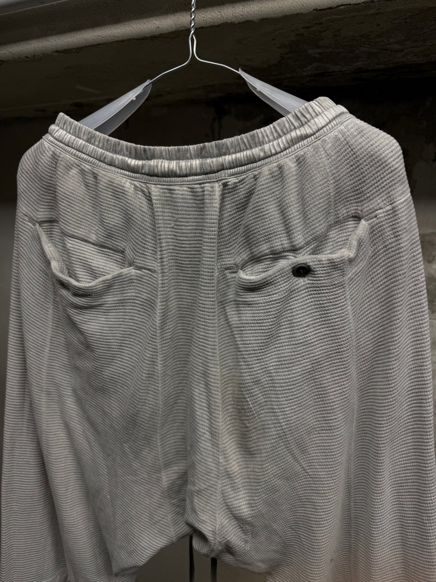 MA_Julius SS14 Dirty Grey Drop-crotch Double Layer Cotton Linen Sweatpants