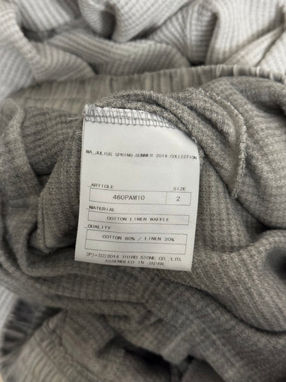 MA_Julius SS14 Dirty Grey Drop-crotch Double Layer Cotton Linen Sweatpants
