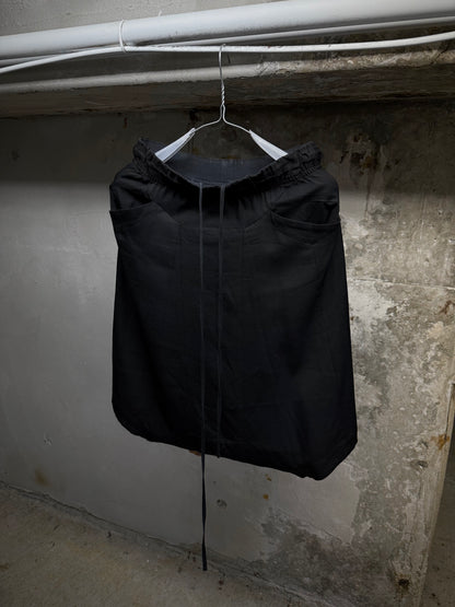 Julius_7 SS15 "prism;" Geometric Drop-crotch Viscose Pod Shorts