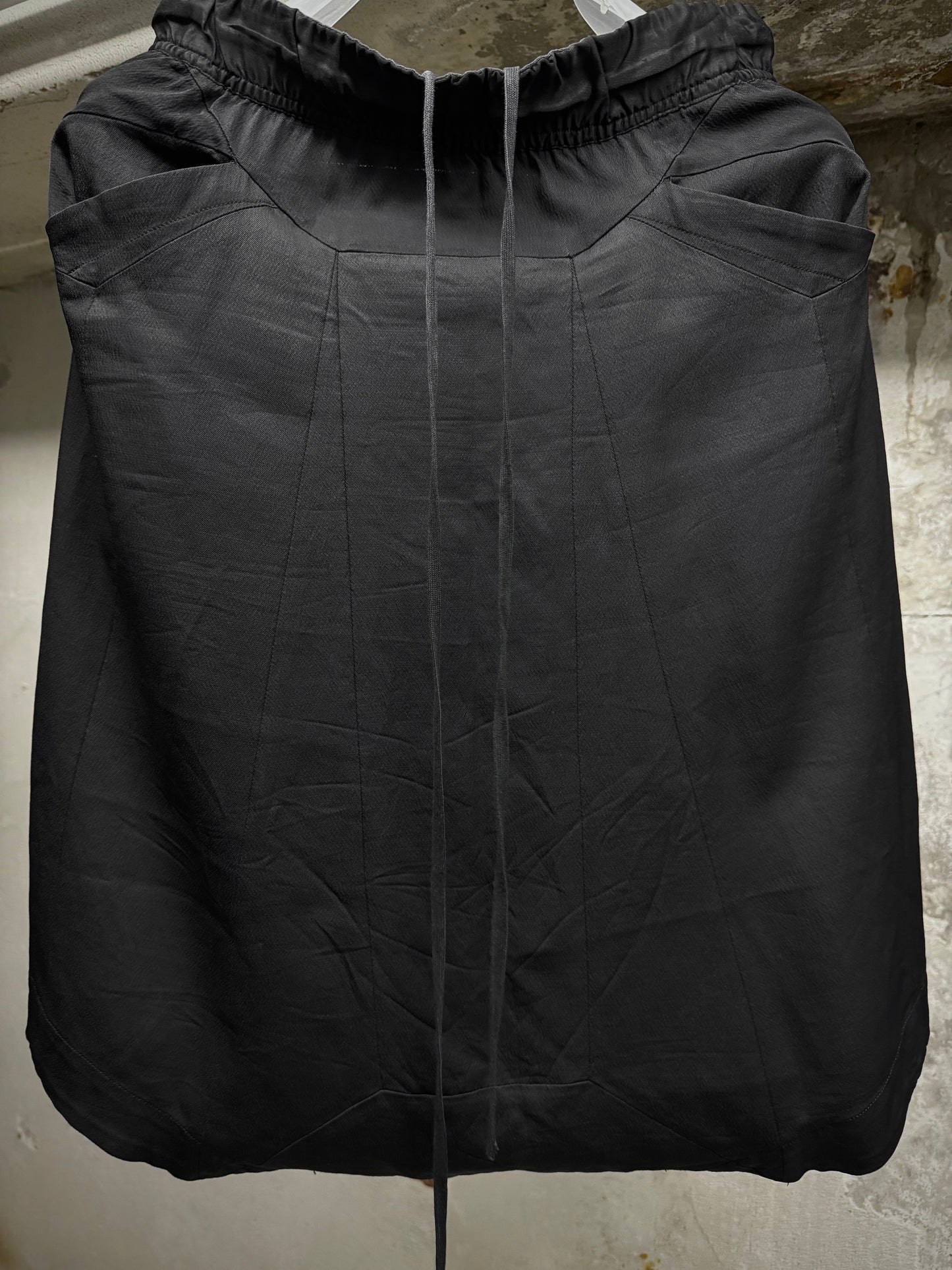Julius_7 SS15 "prism;" Geometric Drop-crotch Viscose Pod Shorts
