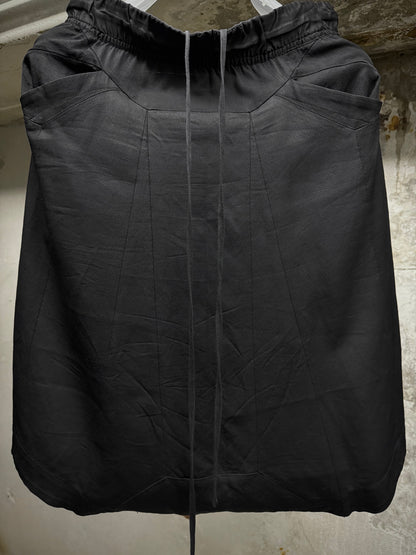Julius_7 SS15 "prism;" Geometric Drop-crotch Viscose Pod Shorts
