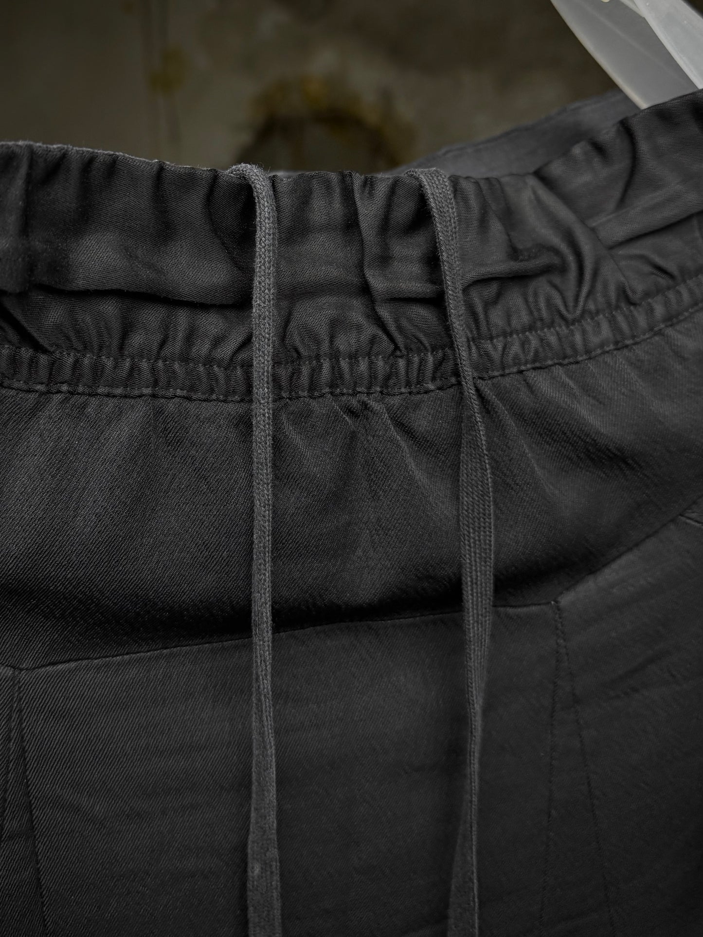 Julius_7 SS15 "prism;" Geometric Drop-crotch Viscose Pod Shorts