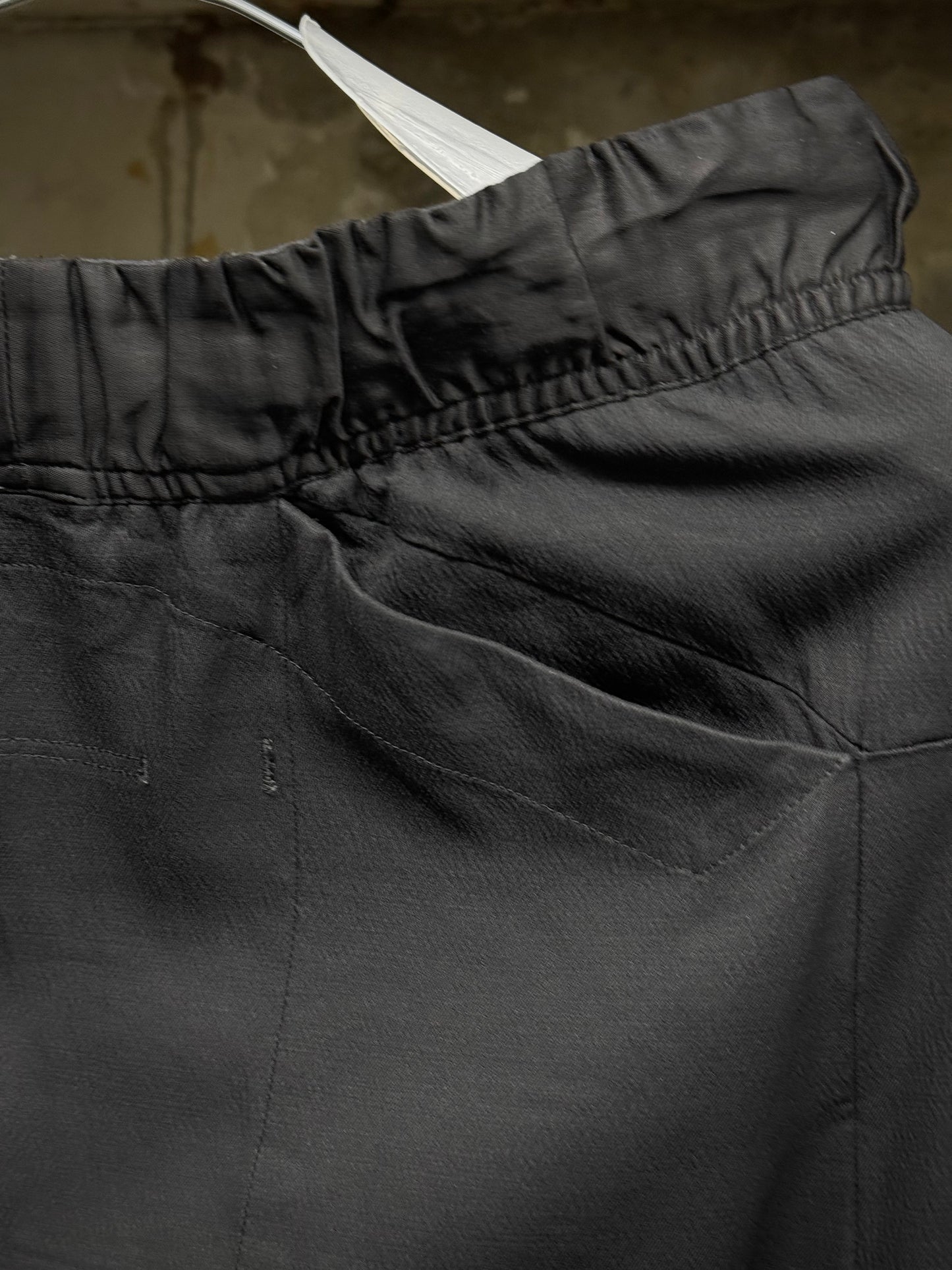 Julius_7 SS15 "prism;" Geometric Drop-crotch Viscose Pod Shorts