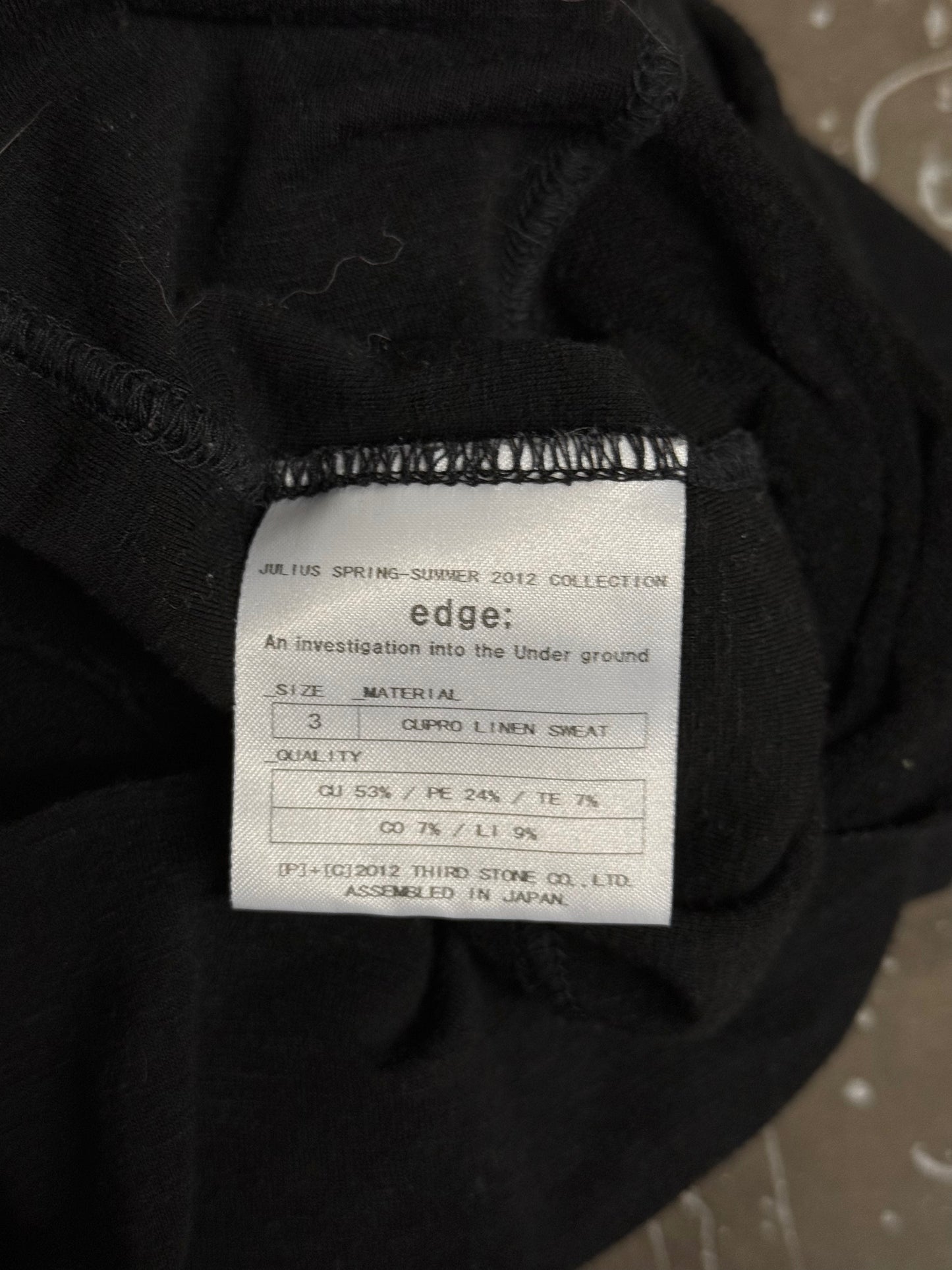 Julius_7 SS12 "edge;" Cupro Linen Multi Panel Long-sleeves