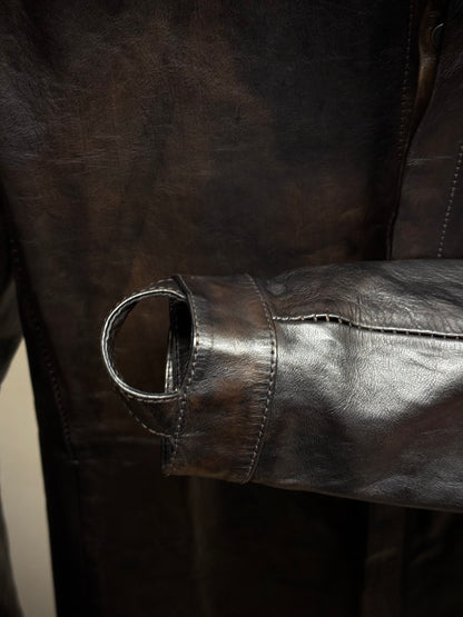 Boris Bidjan Saberi 2010s Overlock Dark Brown Horse Leather Shirt