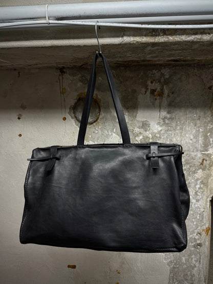 m.a+ by Maurizio Amadei Early 2010s Overlock Iron Rim Large Cow Leather Doctor Bag