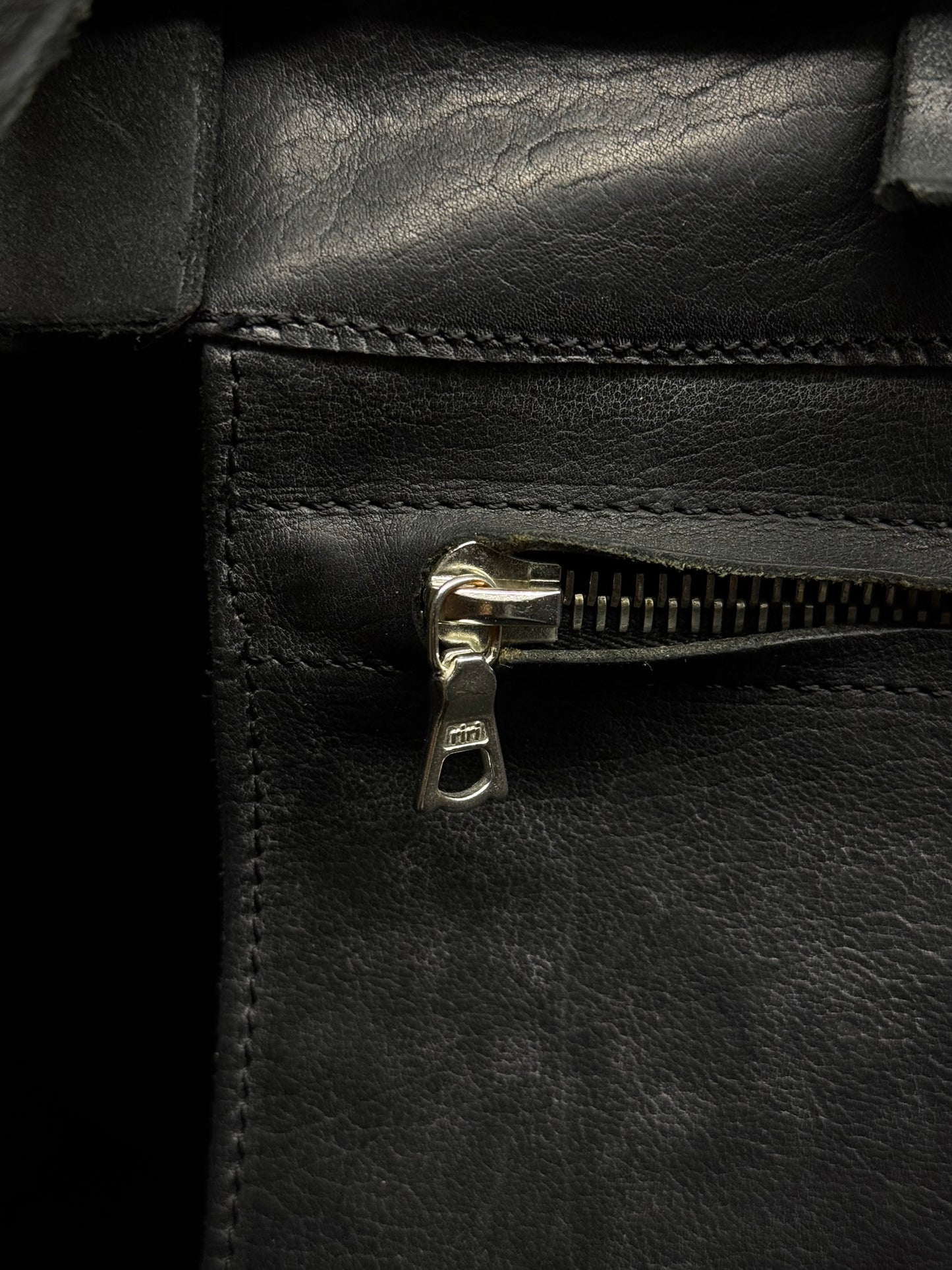m.a+ by Maurizio Amadei Early 2010s Overlock Iron Rim Large Cow Leather Doctor Bag