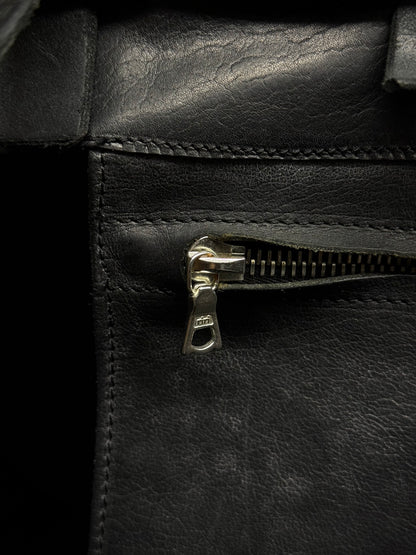 m.a+ by Maurizio Amadei Early 2010s Overlock Iron Rim Large Cow Leather Doctor Bag