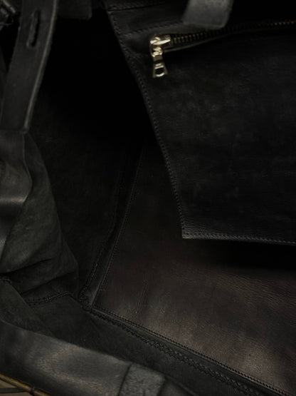 m.a+ by Maurizio Amadei Early 2010s Overlock Iron Rim Large Cow Leather Doctor Bag