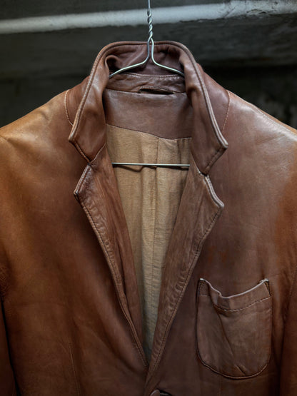 MiharaYasuhiro AW02 Over-dyed Distressed Sheepskin Leather Jacket