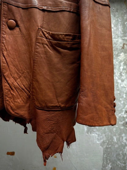 MiharaYasuhiro AW02 Over-dyed Distressed Sheepskin Leather Jacket