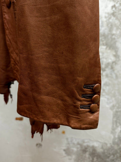 MiharaYasuhiro AW02 Over-dyed Distressed Sheepskin Leather Jacket