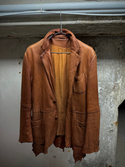 MiharaYasuhiro AW02 Over-dyed Distressed Sheepskin Leather Jacket