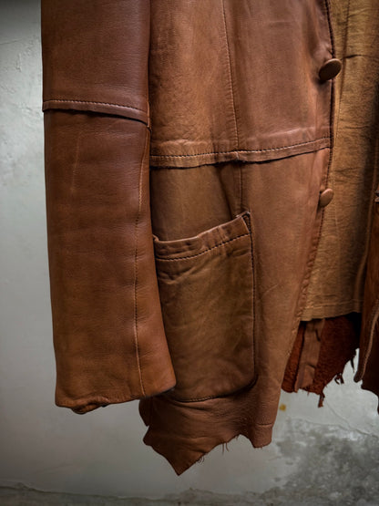 MiharaYasuhiro AW02 Over-dyed Distressed Sheepskin Leather Jacket