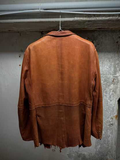 MiharaYasuhiro AW02 Over-dyed Distressed Sheepskin Leather Jacket