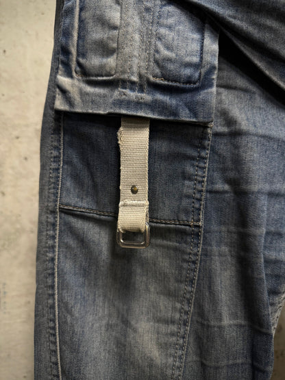 Rick Owens DRKSHDW SS19 "BABEL" HUSTLER 'Memphis Cut' Cargo Skinny Denim
