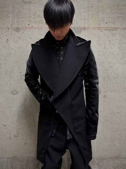 Haider Ackermann 2010s Wide Peak Lapel Open Front Tuxedo Coat