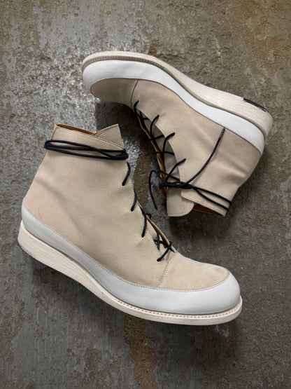 A. McDONALD SHOEMAKER x SONG FOR THE MUTE 2010s Beige Reverse Calf Leather Sneakerboot