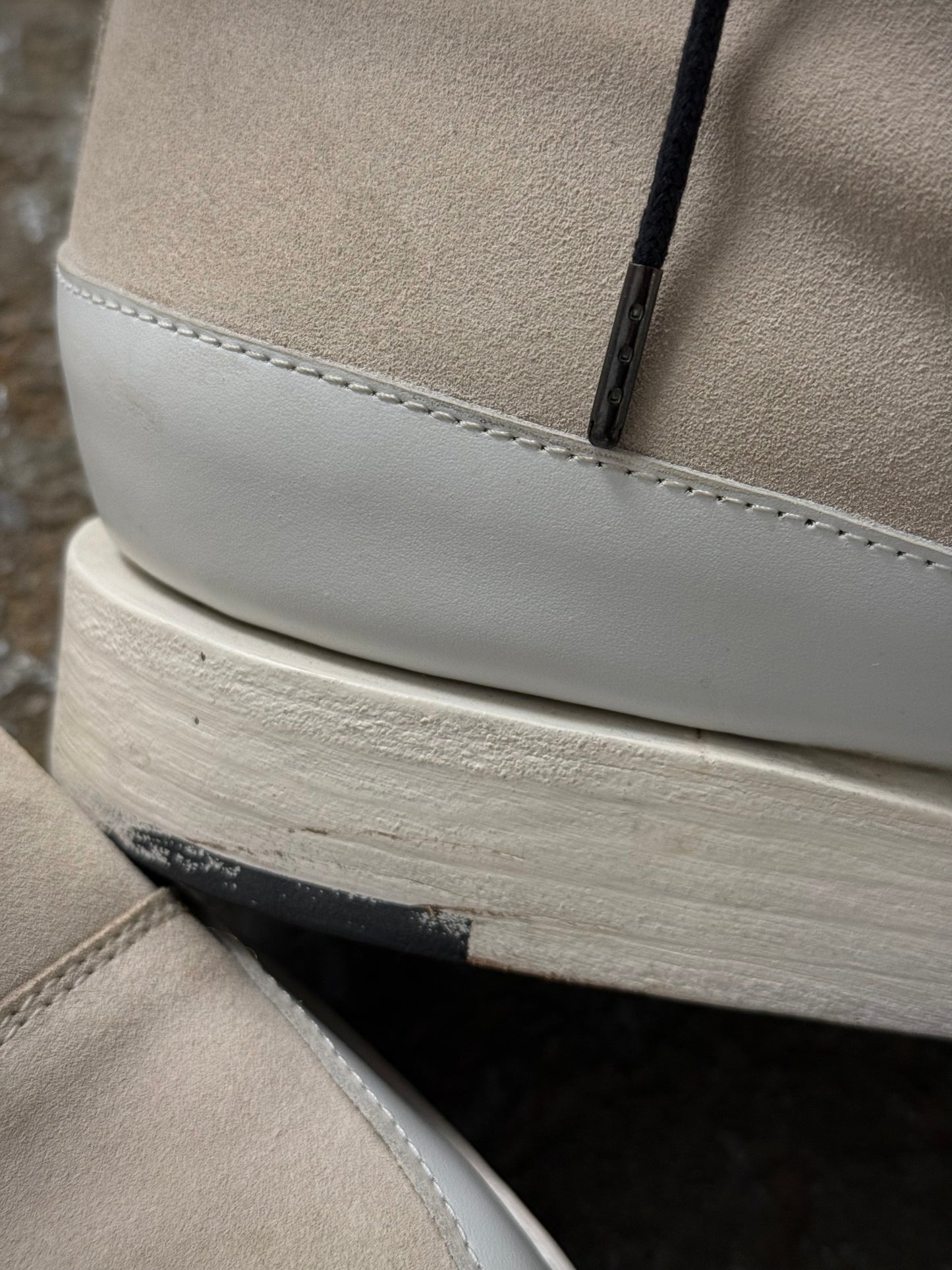 A. McDONALD SHOEMAKER x SONG FOR THE MUTE 2010s Beige Reverse Calf Leather Sneakerboot
