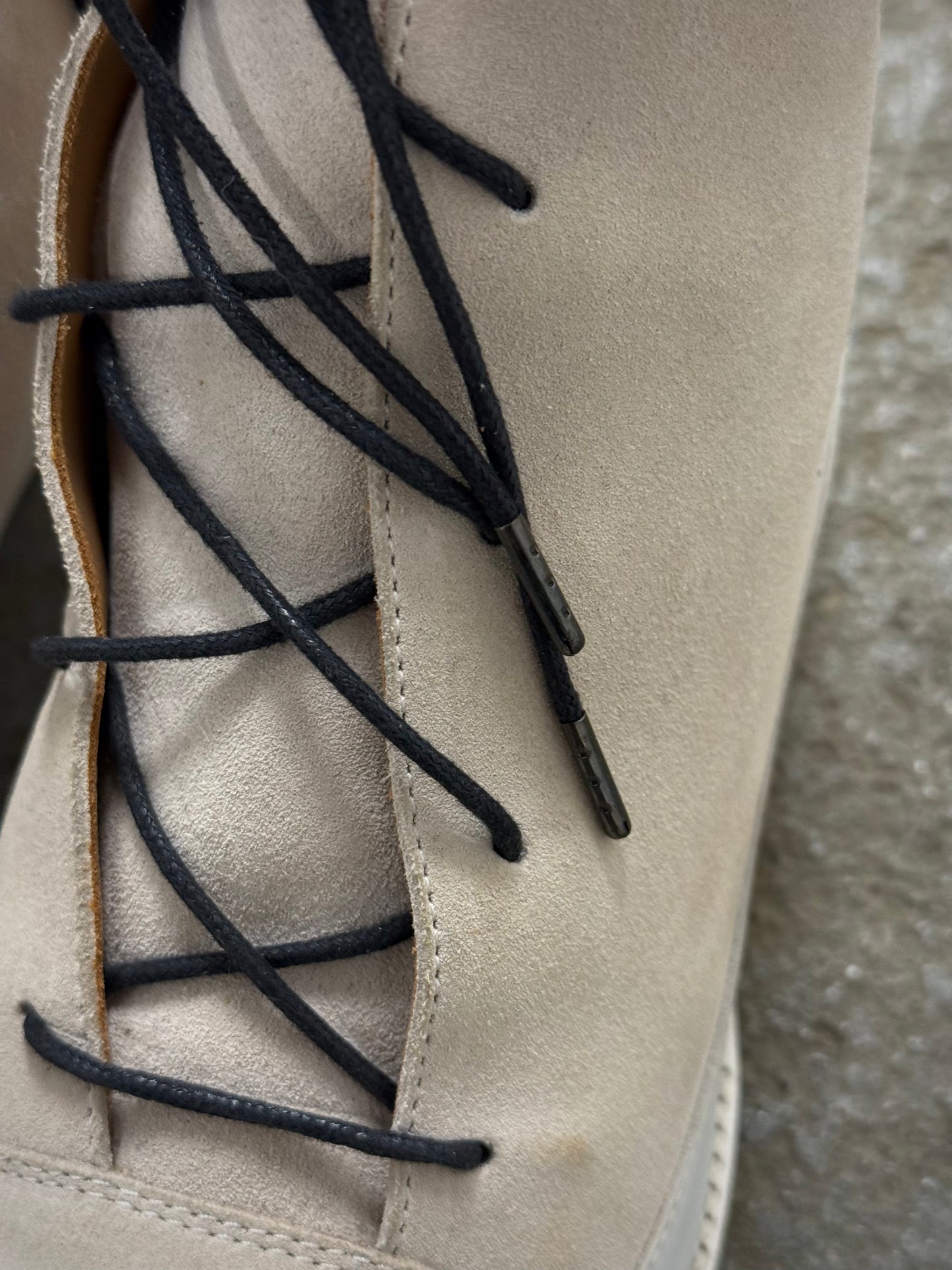 A. McDONALD SHOEMAKER x SONG FOR THE MUTE 2010s Beige Reverse Calf Leather Sneakerboot