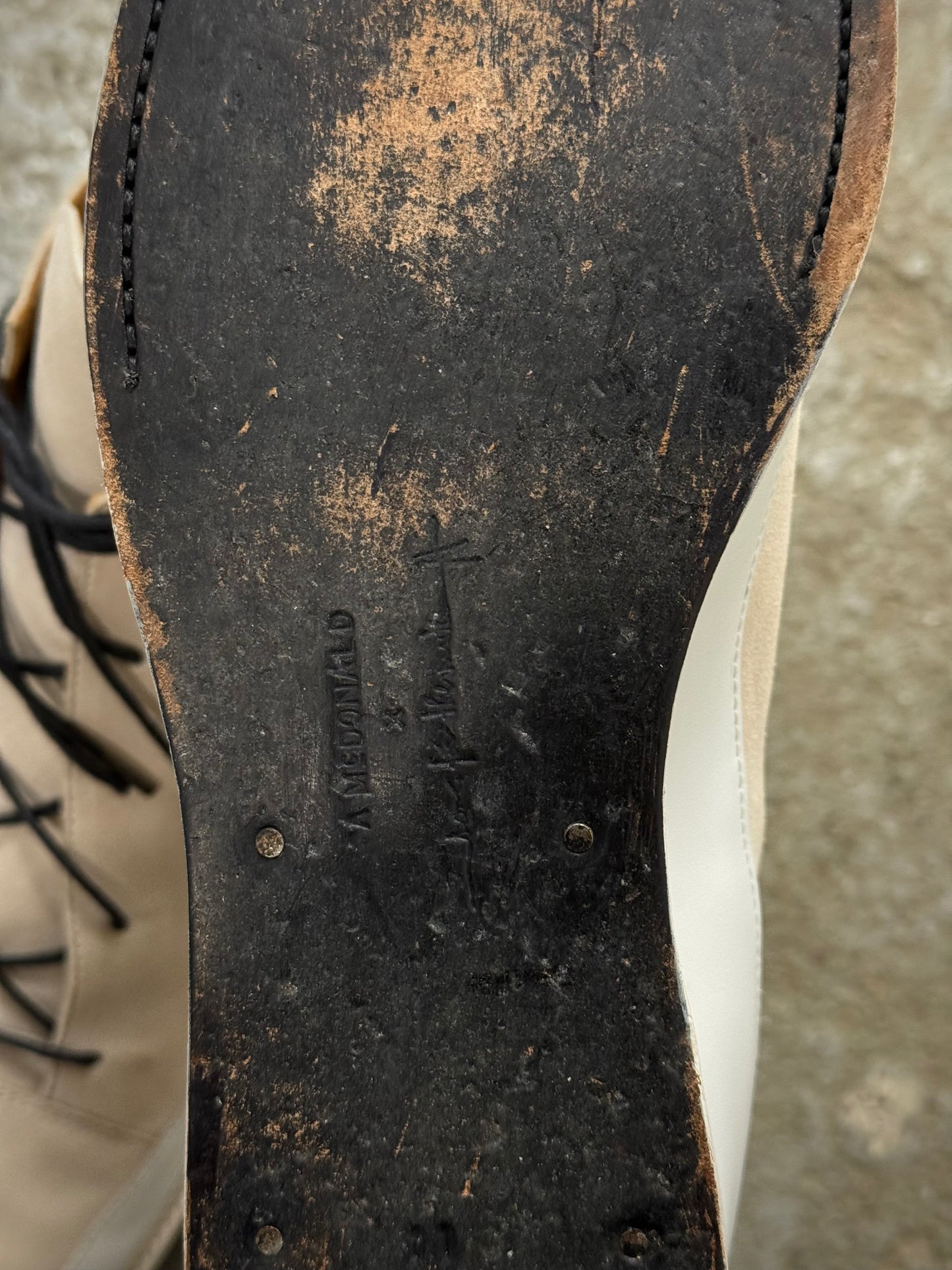 A. McDONALD SHOEMAKER x SONG FOR THE MUTE 2010s Beige Reverse Calf Leather Sneakerboot