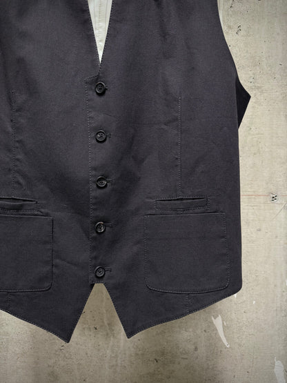 Cloak Early 00s Grey Back Corset Pinstripe Vest