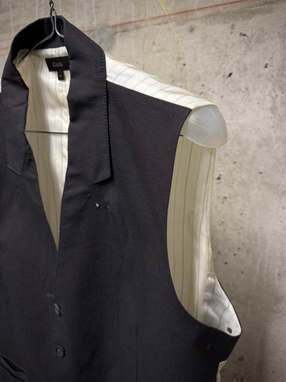 Cloak Early 00s Grey Back Corset Pinstripe Vest