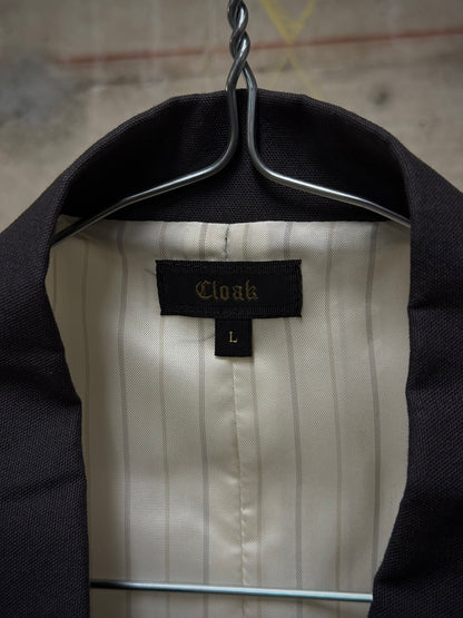 Cloak Early 00s Grey Back Corset Pinstripe Vest