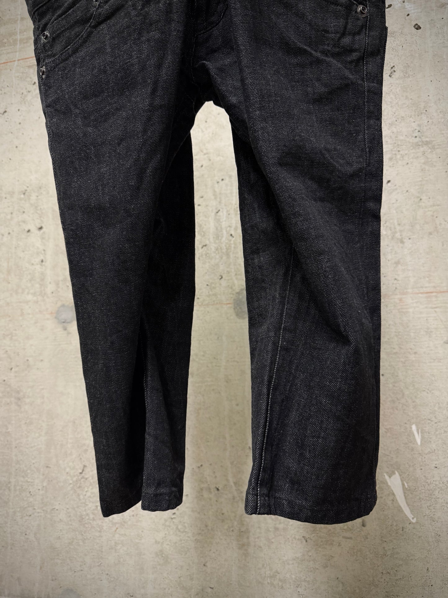 nude:masahiko maruyama Early 00s Deconstructed Double-waisted Cropped Denim