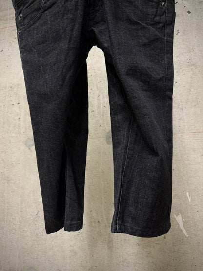 nude:masahiko maruyama Early 00s Deconstructed Double-waisted Cropped Denim