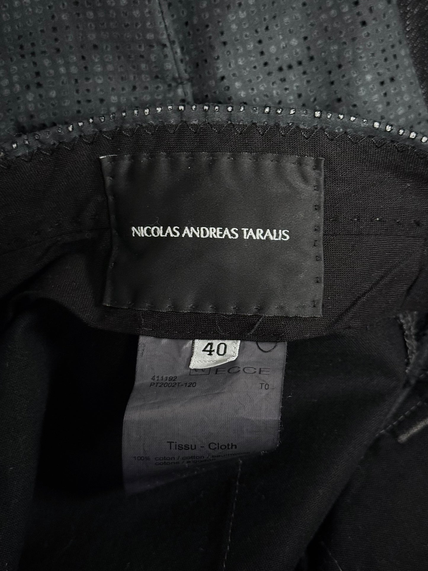 NICOLAS ANDREAS TARALIS Early 00s Laser Cut Slim-fit Dress Pants