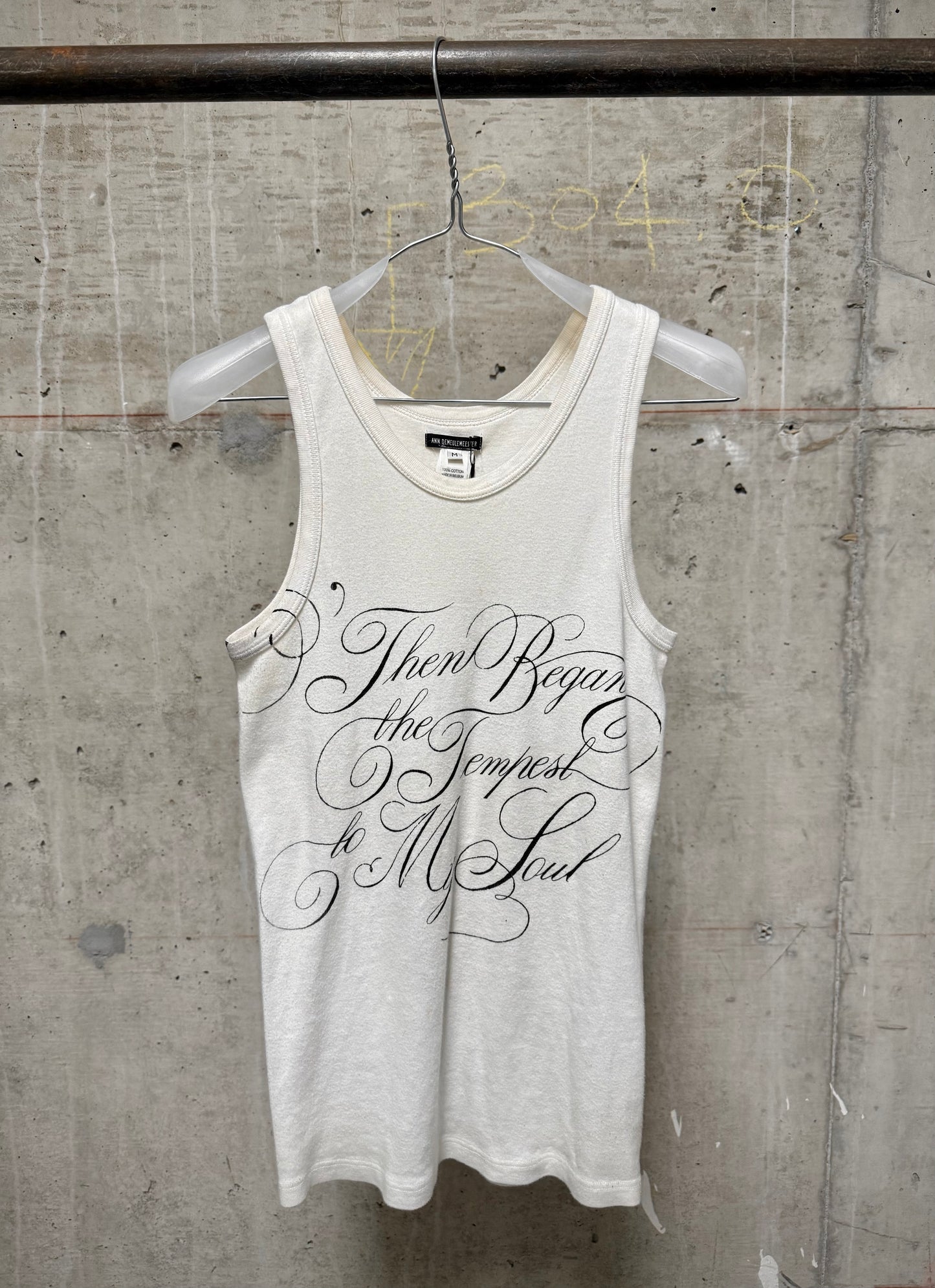 Ann Demeulemeester SS20 White 'Tempest' Print Tank Top