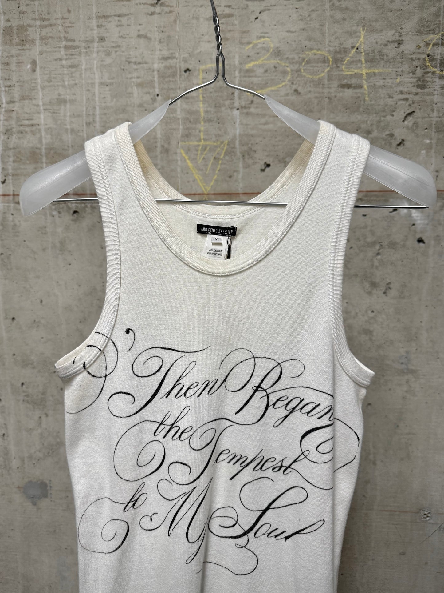 Ann Demeulemeester SS20 White 'Tempest' Print Tank Top