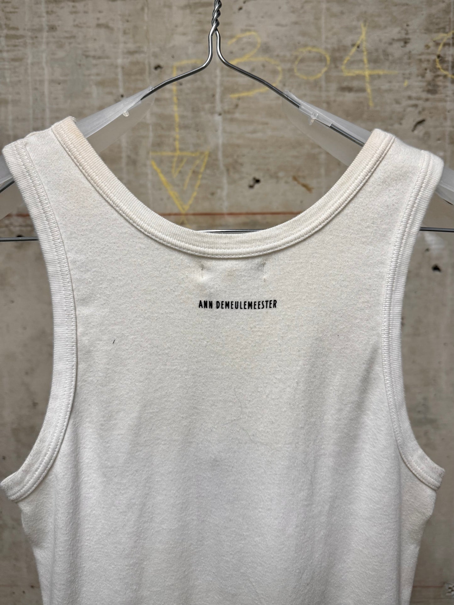 Ann Demeulemeester SS20 White 'Tempest' Print Tank Top