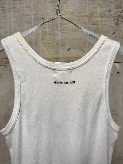 Ann Demeulemeester SS20 White 'Tempest' Print Tank Top