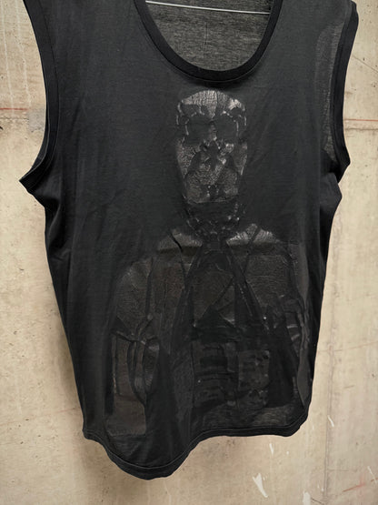 DIOR HOMME by Hedi Slimane SS04 "Strip" Black Vinyl Graphic Print Tank Top