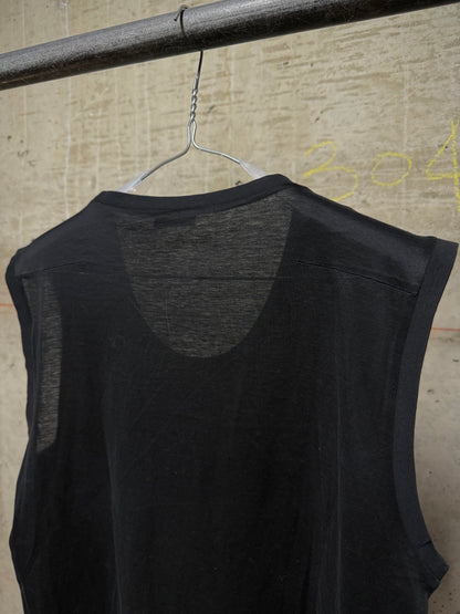 DIOR HOMME by Hedi Slimane SS04 "Strip" Black Vinyl Graphic Print Tank Top