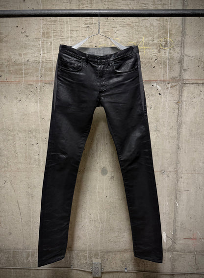 DIOR HOMME by Kris Van Assche AW08 Black Waxed Cotton Skinny Denim