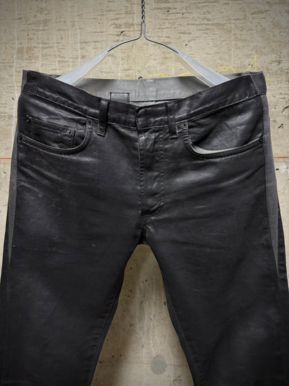 DIOR HOMME by Kris Van Assche AW08 Black Waxed Cotton Skinny Denim
