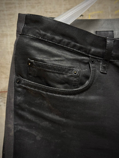 DIOR HOMME by Kris Van Assche AW08 Black Waxed Cotton Skinny Denim