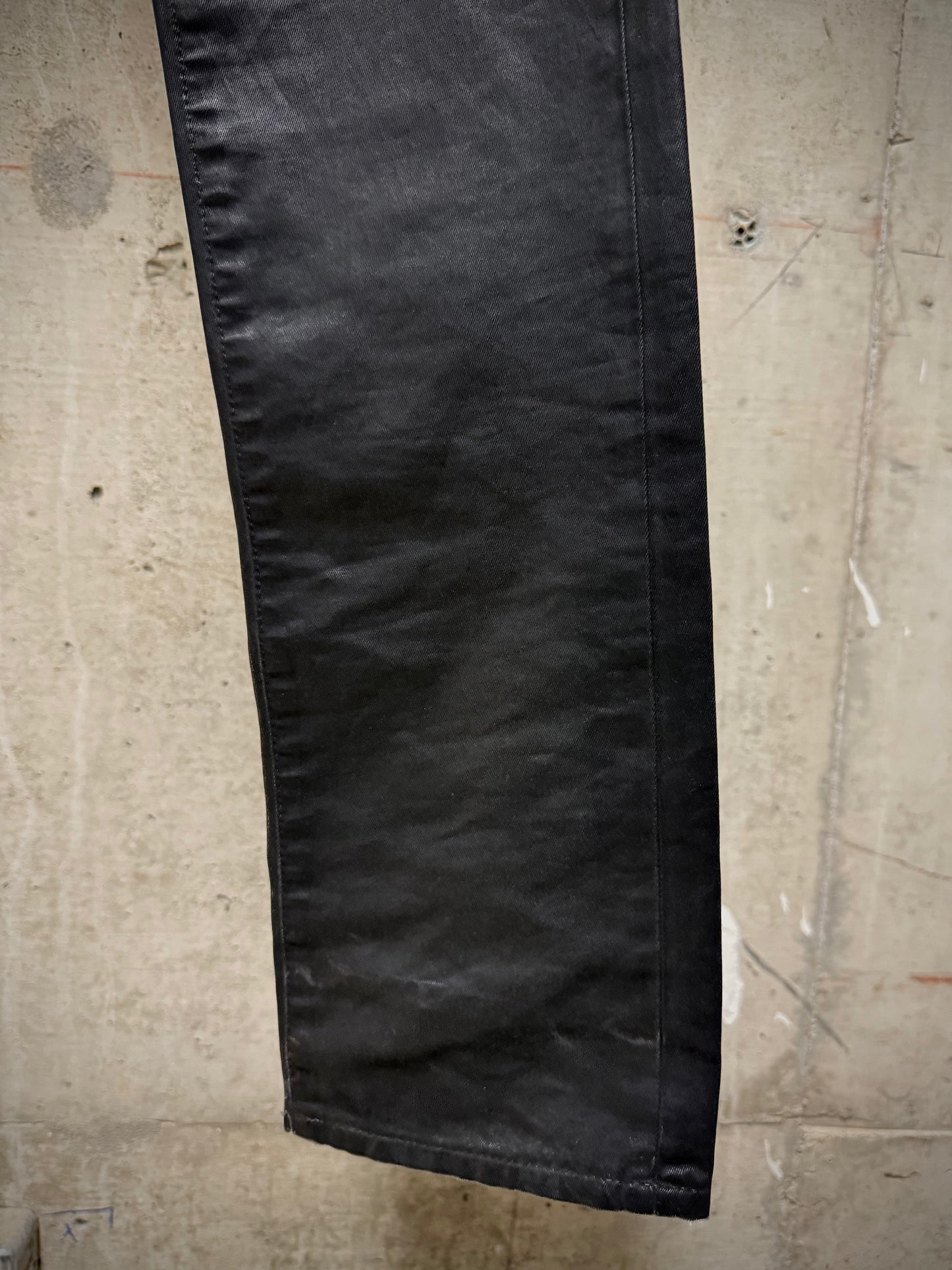 DIOR HOMME by Kris Van Assche AW08 Black Waxed Cotton Skinny Denim