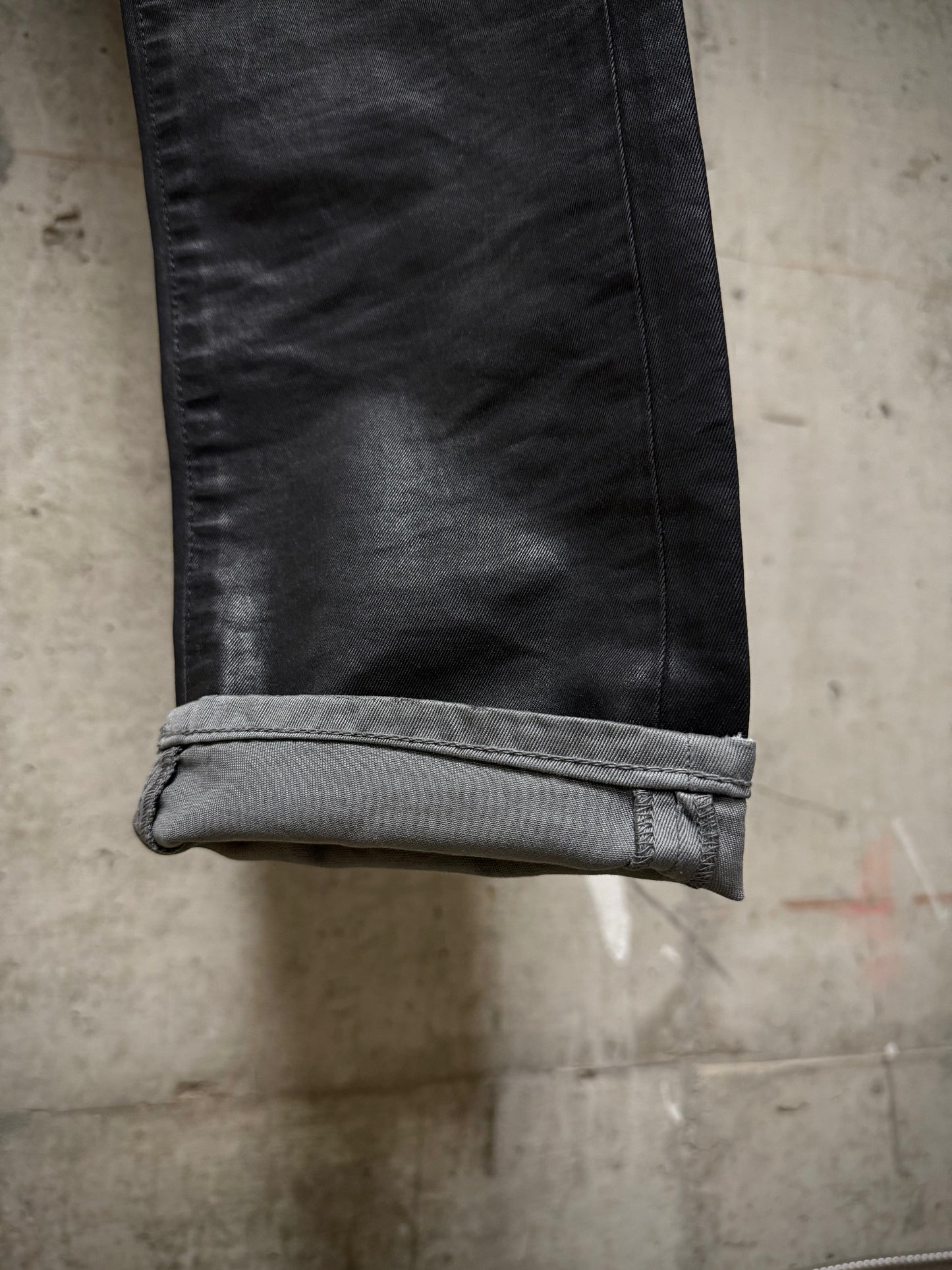DIOR HOMME by Kris Van Assche AW08 Black Waxed Cotton Skinny Denim